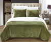 Chic Home Design Ernest 2 Piece Blanket Set Soft Sherpa Lined Microplush Faux Mink With Sham In Green