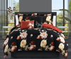 Chic Home Design Ethel 5 Piece Reversible Comforter Set Floral Print Cursive Script Design Bedding In Black