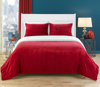 Chic Home Design Ernest 2 Piece Blanket Set Soft Sherpa Lined Microplush Faux Mink With Sham In Red