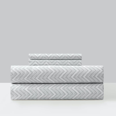 Chic Home Design Alanah 3 Piece Sheet Set Super Soft Contemporary Striped Chevron Pattern Design In Gray