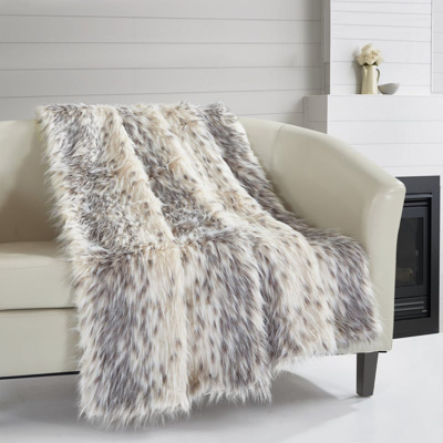 Chic Home Design Alden Throw Blanket New Faux Fur Collection Cozy Super Soft Ultra Plush Micromink B In Brown