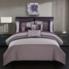 Chic Home Design Hester 10 Piece Comforter Set Color Block Ruffled Bed In A Bag Bedding In Purple