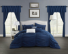 Chic Home Design Hallstatt 20 Piece Comforter Set Ruffled Ruched Designer Bed In A Bag Bedding In Blue