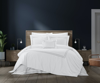 Chic Home Design Santorini 4 Piece Cotton Comforter Set Solid White With Dual Stripe Embroidered Bor In Gray