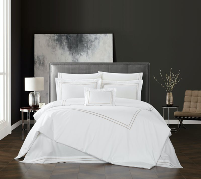Chic Home Design Santorini 8 Piece Cotton Comforter Set Dual Stripe Embroidered Border Hotel Collect In Brown