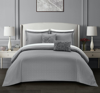 Chic Home Design Ellie 7 Piece Comforter Set Casual Country Chic Pleated Bed In A Bag In Grey