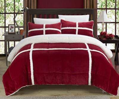 Chic Home Design Chiron 7 Piece Comforter Set Ultra Plush Micro Mink Sherpa Lined Bed In A Bag – She In Red