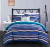Chic Home Design Chona 3 Piece Reversible Duvet Cover Set Bohemian Inspired Contemporary Striped Ika In Blue