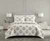 Chic Home Design Breana 7 Piece Quilt Set Floral Medallion Print Design Bed In A Bag Bedding In Brown