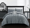 Chic Home Design Kerk 4 Piece Comforter Set Crinkle Crushed Velvet Bedding In Grey