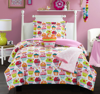 Chic Home Design Honey Muffin 4 Piece Comforter Set "sweet Dreams" Theme Pattern Print Youth Design Bedding In Pink