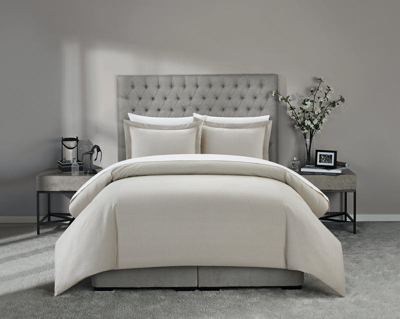Chic Home Design Laurel 7 Piece Duvet Cover Set Graphic Herringbone Pattern Print Design Bed In A Ba In Brown