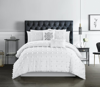 Chic Home Design Ahtisa 9 Piece Comforter Set Jacquard Floral Applique Design Bed In A Bag In White