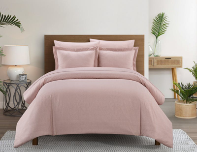 Chic Home Design Laurel 2 Piece Duvet Cover Set Graphic Herringbone Pattern Print Design Bedding In Pink