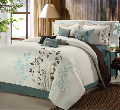 Chic Home Design Fortuno 8-piece Embroidered Comforter Set In Green