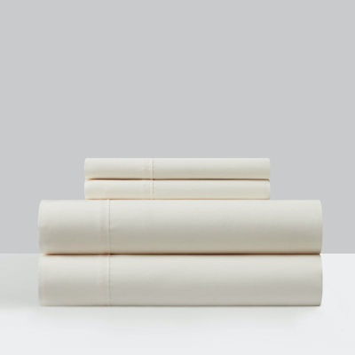 Chic Home Design Ashton 3 Piece Sheet Set Super Soft Solid Color With Piping Flange Edge Design In White
