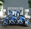 Chic Home Design Aster 7 Piece Quilt Set Contemporary Floral Design Bed In A Bag In Blue