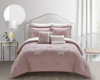 Chic Home Design Gigi 9 Piece Comforter Set Scroll Embroidered Bedding In Pink
