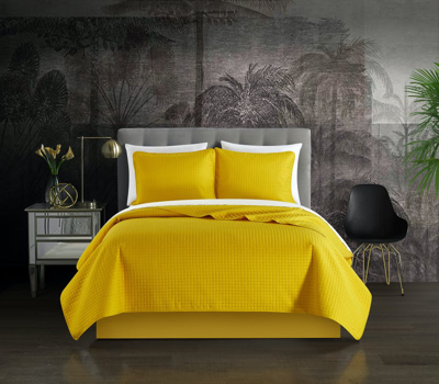 Chic Home Design Nika 2 Piece Quilt Set Box Stitched Design Bedding In Yellow