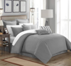 Chic Home Design Karlston 9 Piece Comforter Elegant Stitched Embroidered Design Complete Bedding Set In Grey