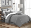 Chic Home Design Karlston 9 Piece Comforter Elegant Stitched Embroidered Design Complete Bedding Set In Gray