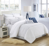 Chic Home Design Karlston 9 Piece Comforter Elegant Stitched Embroidered Design Complete Bedding Set In White