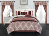 Chic Home Design Katniss 20 Piece Comforter Set Medallion Quilted Embroidered Design Complete Bed In In Brown