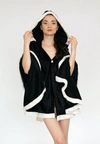 Chic Home Design Azrael Snuggle Hoodie Robe Cozy Super Soft Ultra Plush Flannel Wearable Blanket She In Black