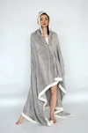 Chic Home Design Azrael Snuggle Hoodie Robe Cozy Super Soft Ultra Plush Flannel Wearable Blanket She In Gray