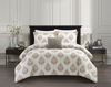 Chic Home Design Clarissa 4 Piece Comforter Set Floral Medallion Print Design Bedding In White