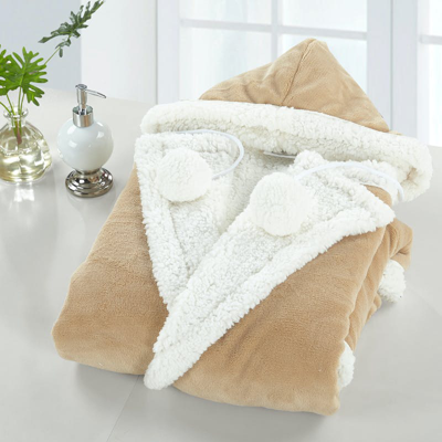 Chic Home Design Reyn Snuggle Hoodie Animal Print Robe Cozy Super Soft Ultra Plush Micromink Sherpa  In Brown