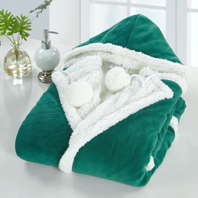 Chic Home Design Reyn Snuggle Hoodie Animal Print Robe Cozy Super Soft Ultra Plush Micromink Sherpa  In Green