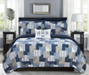 Chic Home Design Viona 4 Piece Reversible Quilt Coverlet Set Embossed Patchwork Bohemian Paisley Pri In Blue