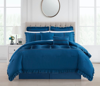 Chic Home Design Yvette 12 Piece Comforter Set Ruffled Pleated Flange Border Design Bed In A Bag In Blue