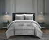 Chic Home Design Amara 2 Piece Comforter Set Embossed Mandala Pattern Faux Fur Micromink Backing Bed In Grey