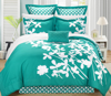 Chic Home Design Ayesha 7-piece Comforter Set Bed Skirt, Four Shams And Decorative Pillow Included In Green