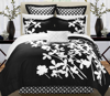 Chic Home Design Ayesha 7-piece Comforter Set Bed Skirt, Four Shams And Decorative Pillow Included In Black
