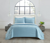Chic Home Design Ridge 3 Piece Quilt Set Contemporary Y-shaped Geometric Pattern Bedding In Blue