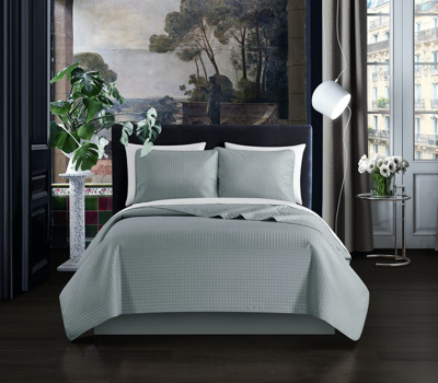 Chic Home Design Atasha 3 Piece Quilt Set Box Stitched Design Bedding In Gray