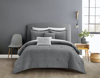 Chic Home Design Reign 5 Piece Comforter Set Clip Jacquard Geometric Pattern Design Bedding In Grey
