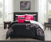 Chic Home Design Petunia 8 Piece Comforter Set Embroidered Floral Design Bed In A Bag Bedding In Pink