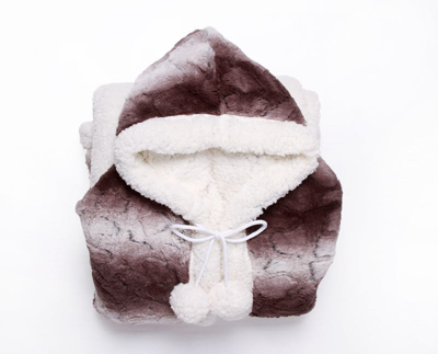 Chic Home Design Aisha Snuggle Hoodie Animal Print Robe Cozy Super Soft Ultra Plush Micromink Sherpa In Brown