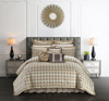 Chic Home Design Sue 9 Piece Comforter Set Chenille Geometric Scroll Pattern Flange Border Bedding In Brown