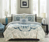 Chic Home Design Fanny 3 Piece Reversible Duvet Cover Set Large Scale Boho Inspired Medallion Paisle In Blue