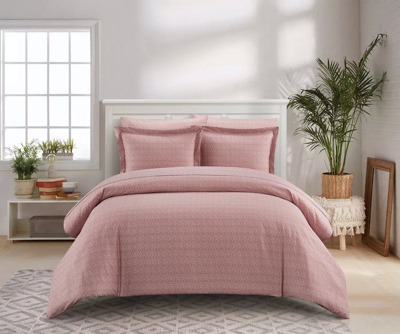 Chic Home Design Tyson 5 Piece Duvet Cover Set Contemporary Solid Color Shell With White Spots Anima In Pink