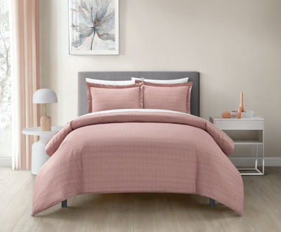 Chic Home Design Tyson 2 Piece Duvet Cover Set Contemporary Solid Color Shell With White Spots Anima In Pink