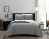 Chic Home Design St Paul 2 Piece Quilt Set Contemporary Striped Design Sherpa Lined Bedding In Gray
