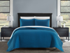 Chic Home Design Xavier 3 Piece Quilt Set Geometric Square Tile Pattern Bedding In Blue