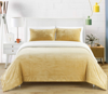 Chic Home Design Ernest 7-piece Plush Microsuede Sherpa Blanket, Sheet Set In Yellow