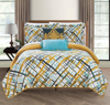 Chic Home Design Shane 4 Piece Reversible Quilt Set Abstract Print Design Coverlet Bedding In Gold
